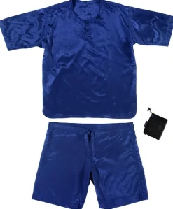 Seidenschlafanzüge^Traveleru00b4s Tree Herren REISE SCHLAFANZUG kurz Seide-Baumwolle Traveler´s Tree® tuareg (dunkelblau)