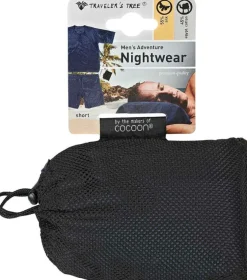 Seidenschlafanzüge^Traveleru00b4s Tree Herren REISE SCHLAFANZUG kurz Seide-Baumwolle Traveler´s Tree® tuareg (dunkelblau)