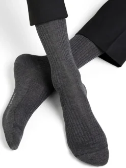 Socken^Bleuforu00eat Herren Seidensocken gerippt mit 69% Seide von Bleuforêt