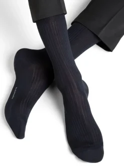 Socken^Bleuforu00eat Herren Seidensocken gerippt mit 69% Seide von Bleuforêt