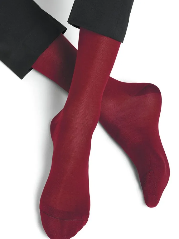 Socken^Bleuforu00eat Herren Seidensocken glatt mit 91% Seide von Bleuforêt