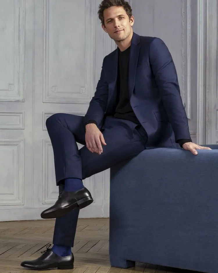 Socken^Bleuforu00eat Herren Seidensocken glatt mit 91% Seide von Bleuforêt