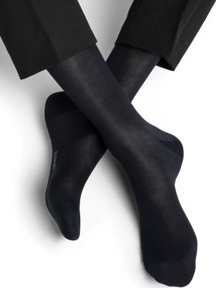 Socken^Bleuforu00eat Herren Seidensocken glatt mit 91% Seide von Bleuforêt