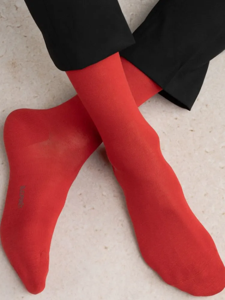 Socken^Bleuforu00eat Herren Seidensocken glatt mit 91% Seide von Bleuforêt