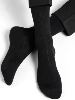 Socken^Bleuforu00eat Herren Socken uni breite Rippe mit Merino von Bleuforêt