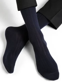 Socken^Bleuforu00eat Herren Socken uni breite Rippe mit Merino von Bleuforêt
