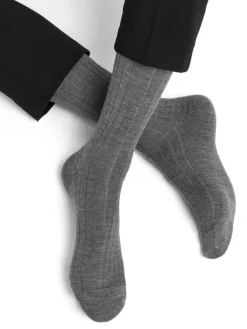 Socken^Bleuforu00eat Herren Socken uni breite Rippe mit Merino von Bleuforêt