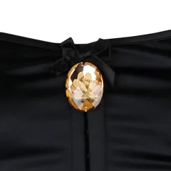 Alle Strapse^Escora Hüftgürtel aus Plissee-Tüll ELISABETH mit Kristall-Medaillon von schwarz