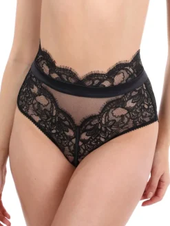 Alle Slips|Alle Unterteile^Prelude High Waist Brazilian Slip VALSE mit Spitze von Milano eisblau und schwarz