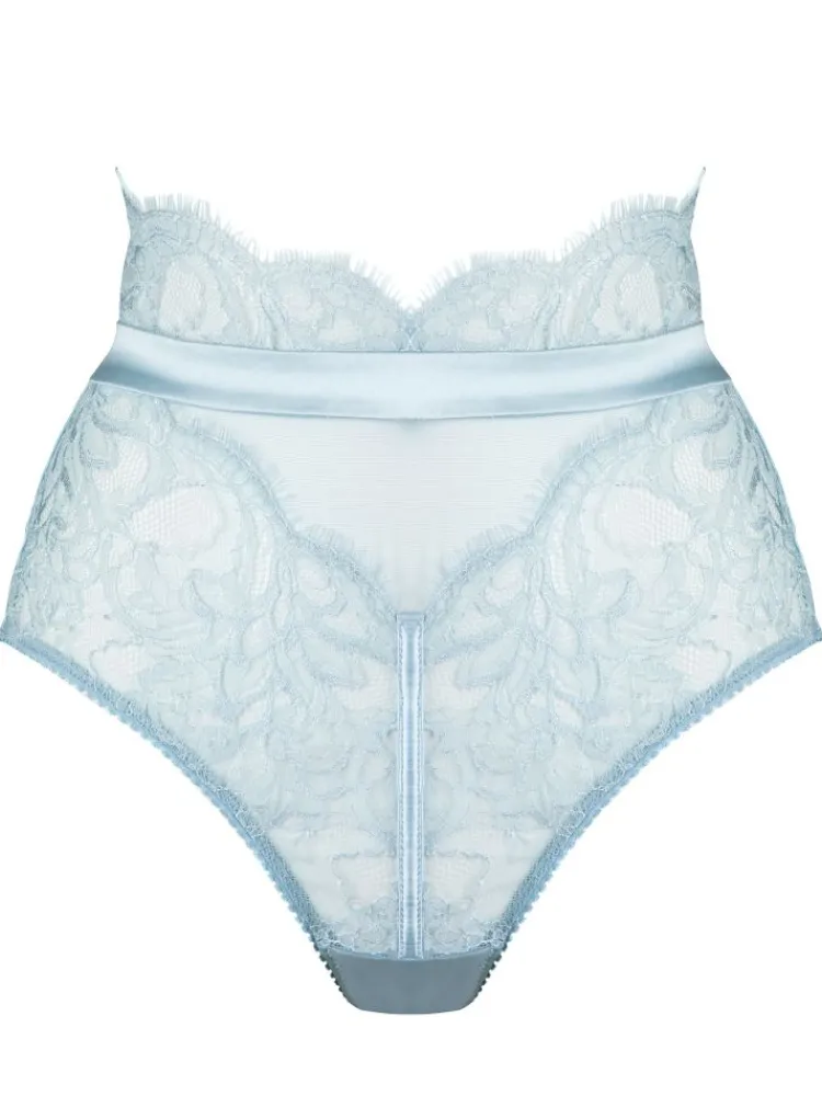 Alle Slips|Alle Unterteile^Prelude High Waist Brazilian Slip VALSE mit Spitze von Milano eisblau und schwarz