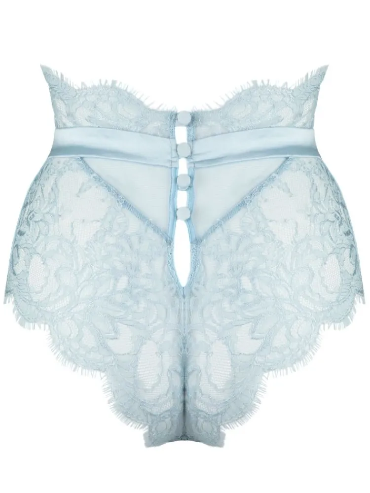 Alle Slips|Alle Unterteile^Prelude High Waist Brazilian Slip VALSE mit Spitze von Milano eisblau und schwarz