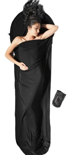 Seidenschlafsack^Cocoon Innenschlafsack MUMMY LINER 100% Merino Wool von ® schwarz