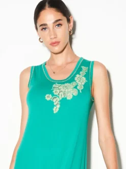 Edle Nachthemden^Chiara Fiorini Jersey Nachtkleid lang JOELLE von grün