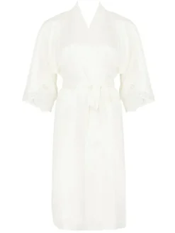 Morgenmantel Kurz|Morgenmantel Mit Spitze^Lise Charmel Knielanger Stretchseiden Kimono SPLENDEUR SOIE von