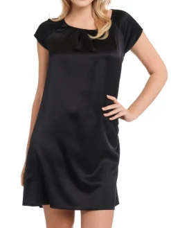 Seiden Basics|Seide Sleepshirt^Gattina Kurzarm Nachtkleid Stretchseide SEDUZIONE DI SETA von grün