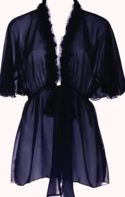 Bettjacke|Morgenmantel Kurz^Sally Jones Kurze Robe aus Seiden- Chiffon PARISIENNE von