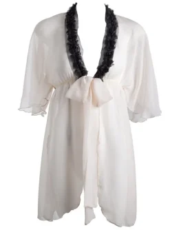 Bettjacke|Morgenmantel Kurz^Sally Jones Kurze Robe aus Seiden- Chiffon PARISIENNE von