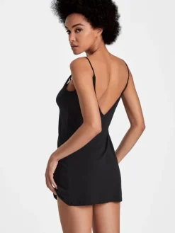 Edle Nachthemden|Alle Negligés^Aubade Kurzes Negligé LAZY DAYS mit Modal und Seide von smaragdgrün und schwarz