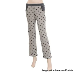 Lounge-Wear^Gattina Kuschel-Baumwolle Lounge-Hose CASUAL von grau oder beige