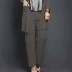 Lounge-Wear|Hausmantel (Warm)^Gattina Kuschel-Baumwolle Lounge-Hose CASUAL von fango-grau