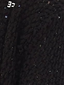 Lounge-Wear|Strickjacken & -Mäntel^Chiara Fiorini Lang Cardigan PAILLETTEN schwarz von mit Wolle und Mohair schwarz mit Pailletten