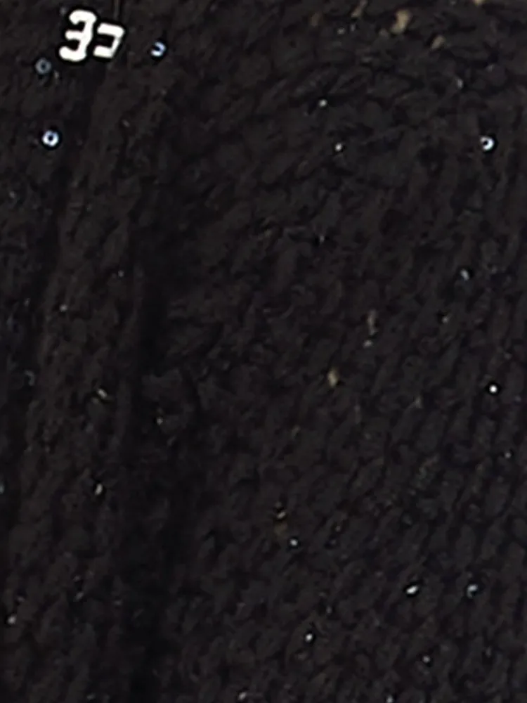 Lounge-Wear|Strickjacken & -Mäntel^Chiara Fiorini Lang Cardigan PAILLETTEN schwarz von mit Wolle und Mohair schwarz mit Pailletten