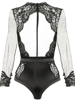 Shirt Mit Spitze|Langarm^Prelude Langarm Body Tüll MARLENE von Milano