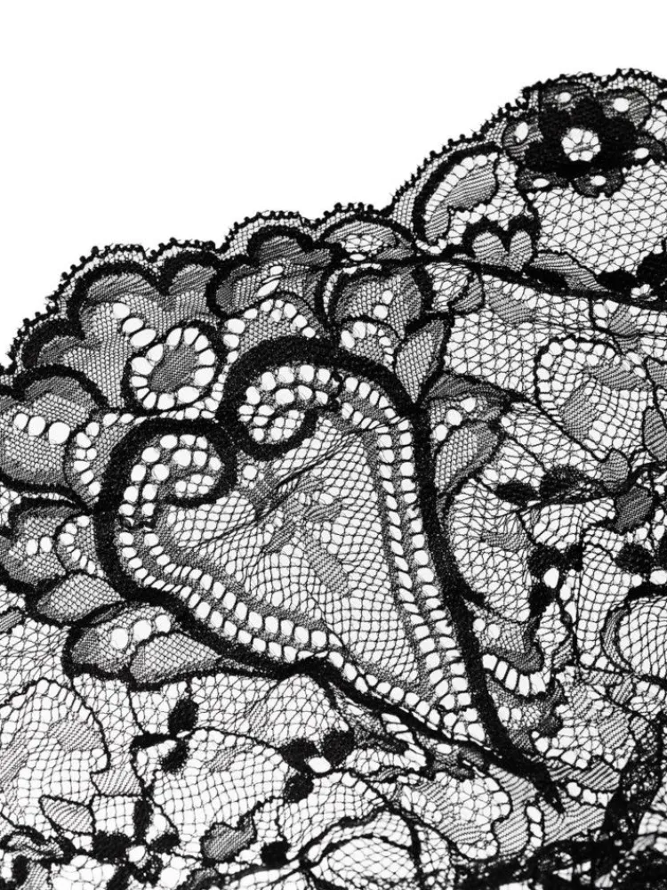 Shirt Mit Spitze|Langarm^Cadolle Langarm Minitop BOLERO COEUR Spitze von schwarz