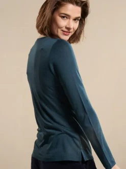 Langarm|Mit Jersey & Wirkseide^Kokon Zwo Langarm Shirt CINDA No. 2 bedruckt oder uni mit Leinen