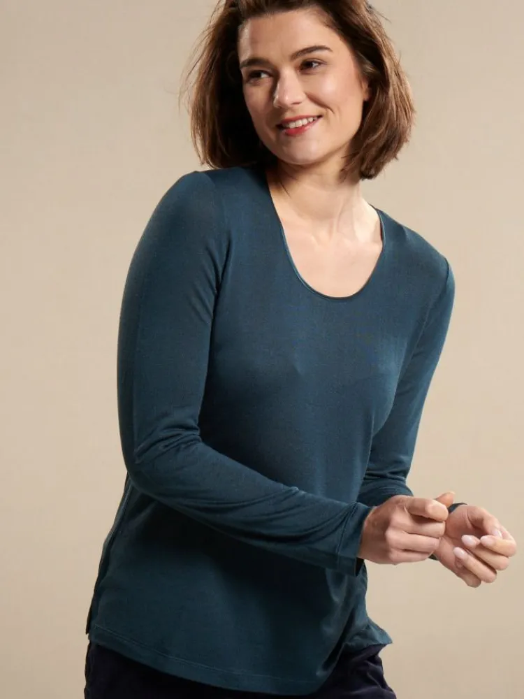 Langarm|Mit Jersey & Wirkseide^Kokon Zwo Langarm Shirt CINDA No. 2 von mit Leinen