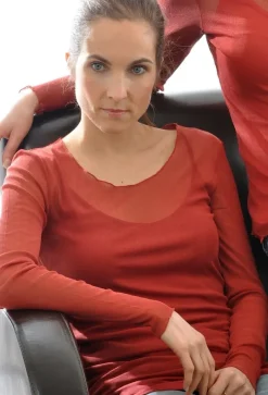 Shirts Mit Seide|Langarm^Alkena Langarm Shirt NETZTÜLL 100% Bio Seide von