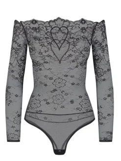 Langarm|Alle Bodys^Cadolle Langarm-Body COEUR Spitze schwarz von schwarz mit Spitze