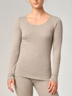 Wolle-Seide Shirts|Langarm^comazo | earth Langarmshirt 2716 mit Wolle und Seide comazo|earth beige oder jeans meliert