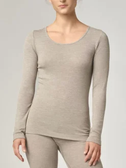 Wolle-Seide Shirts|Langarm^comazo | earth Langarmshirt 2716 mit Wolle und Seide comazo|earth beige oder jeans meliert