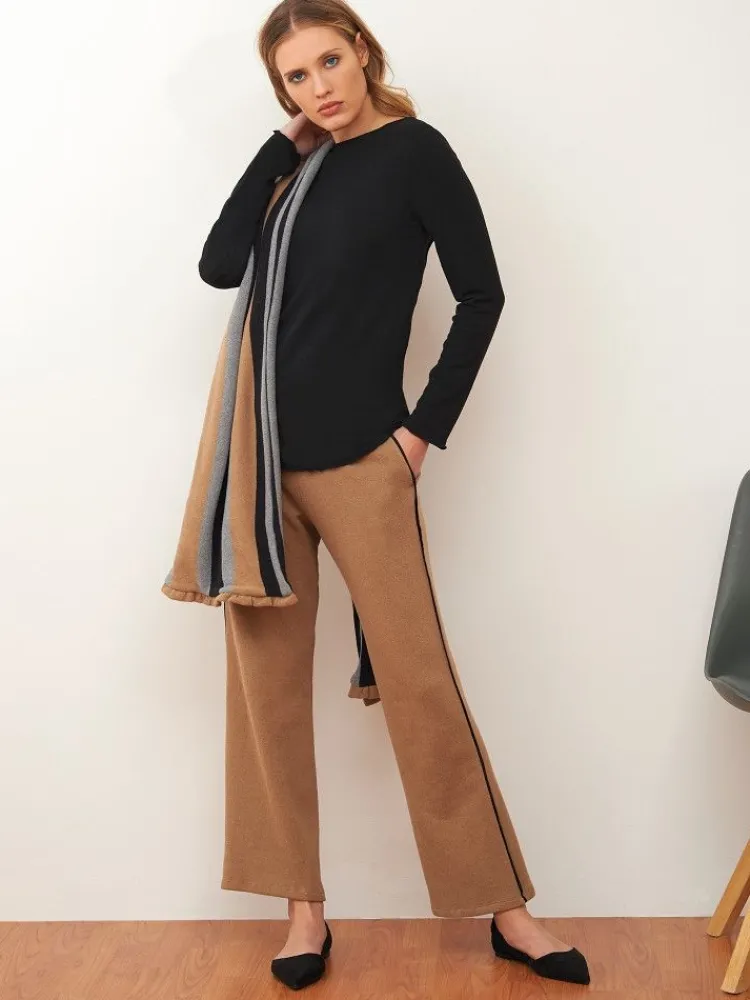 Langarm^Chiara Fiorini Langarm-Shirt mit Wolle von puder oder schwarz