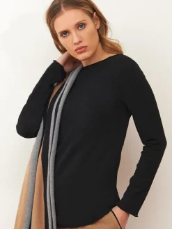 Langarm^Chiara Fiorini Langarm-Shirt mit Wolle von puder oder schwarz