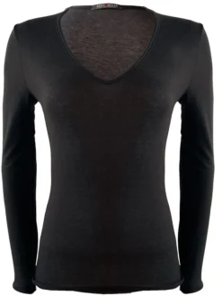 Wolle-Seide Shirts|Langarm^Artimaglia Langarmshirt von Voile mit Kaschmir schwarz