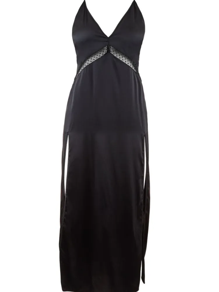 Alle Negligés|Seidenneglige^Aubade Langes Negligé SILK DESIRE von schwarz