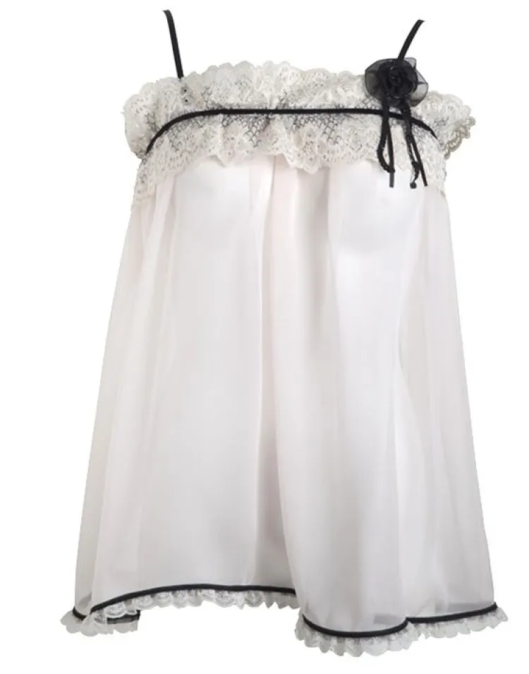 Seidennachthemd|Alle Negligés^Sally Jones LAST PIECE Baby-Doll Chiffon PARISIENNE rosa Größe L von mit Seide apricot-rosé mit zartgrauer Reptil-Druck- Spitze