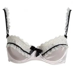 Alle Bhs^Sally Jones LAST PIECE Bügel-BH PARISIENNE von mit Seide 75C apricot-rosé mit zartgrauer Reptil-Druck- Spitze