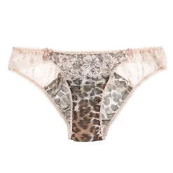 Alle Slips|Alle Unterteile^Mimi Holliday LAST PIECE Chiffon Slip WILD THING Leopard XS mit Seide leopard Druck mit rosa Spitze