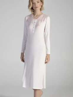 Edle Nachthemden^Verdiani LAST PIECE Langarm Nachtkleid ANGEL in von Größe 40 rosa