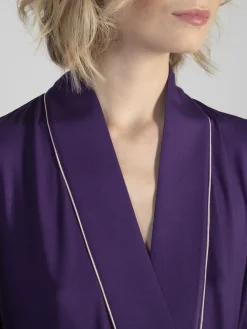 Exquisite Morgenmäntel|Morgenmantel Lang^Verdiani LAST PIECE Modal Morgenmantel VIOLET in von Größe 36 lila