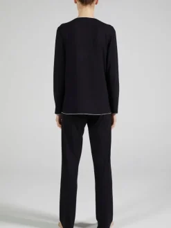 Feine Pyjamas^Verdiani LAST PIECE Modal Schlafanzug WKND No. 1 schwarz-puder von Größe 44 schwarz mit puder