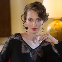 Edle Nachthemden^Cotton Club LAST PIECE Nachtkleid TREMELAY Größe 34/36 von schwarz