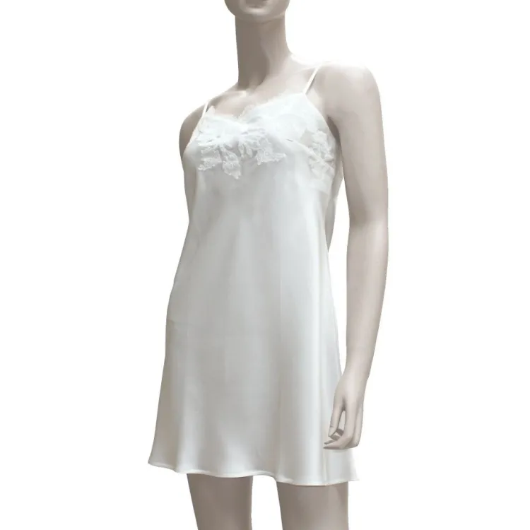 Seidennachthemd|Seidenneglige^Marjolaine LAST PIECE Seidennachthemd TENTATION weiss Größe DE44 von