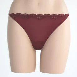 Alle Strings|Mit Jersey & Wirkseide^Gattina LAST PIECE Seidenstring 100% Seide GRENADA von Größe 44 bordeaux