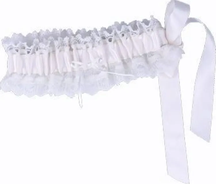 Strumpfbänder|Sexy Kleinigkeiten^Sally Jones LAST PIECE Strumpfband MADAME COCO von champagner-weiß mit Spitze