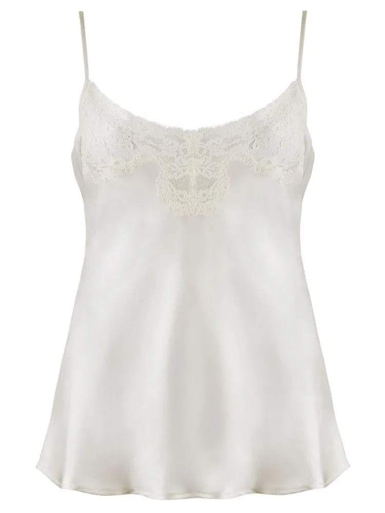 Tops Mit Spitze|Alle Lingerie Tops^Aubade LAST SIZE Seide Top CRÉPUSCULE SATINÉ naturweiß Größe 36 naturweiß nacre