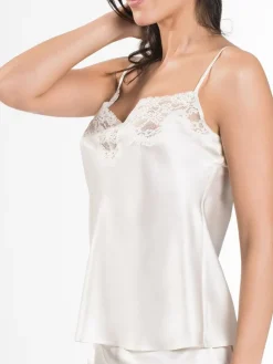 Tops Mit Spitze|Alle Lingerie Tops^Aubade LAST SIZE Seide Top CRÉPUSCULE SATINÉ naturweiß Größe 36 naturweiß nacre